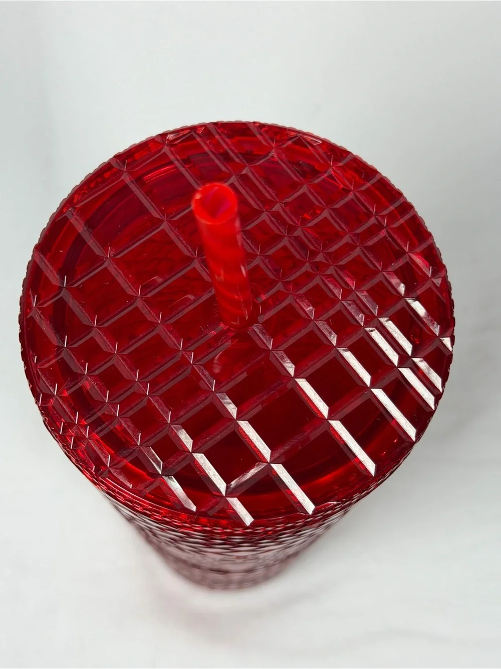 Starbucks 24 oz Tumbler Ruby Red Studded Cold Cup